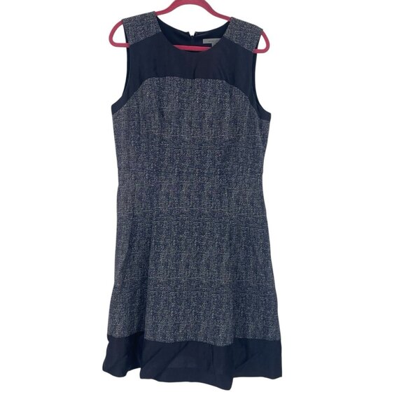 Classiques Entier Size 14 Navy Blue Cotton Dress Career Cocktail - Picture 1 of 14